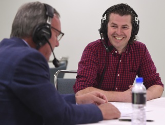 Luke Chatelain (right) with host Bill Thorne (left)