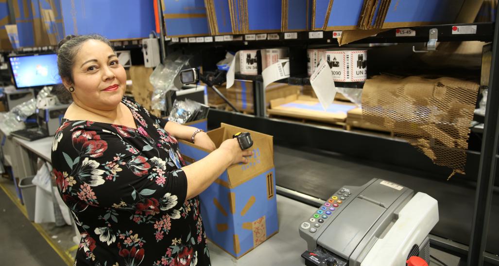 Walmart employee at fulfillment center