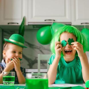 Children celebrating St. Patrick's Day.